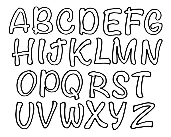 Vector handgjorda latinska alfabetet — Stock vektor