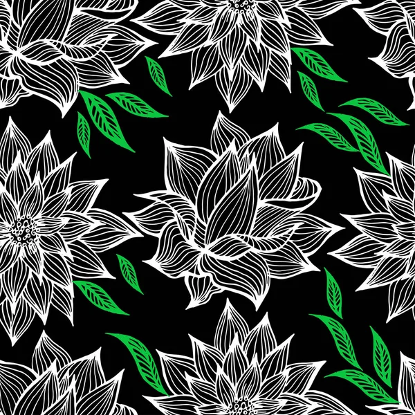 Vector naadloos patroon met bloemen — Stockvector