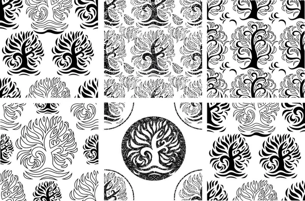 Set of Vector seamless floral pattern — Stock Vector