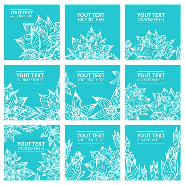 Vector set stijlvolle kleurrijke bloemen achtergrond — Stockvector