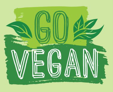 Set of green icons, logotypes for vegan, vegetarian, plant based products