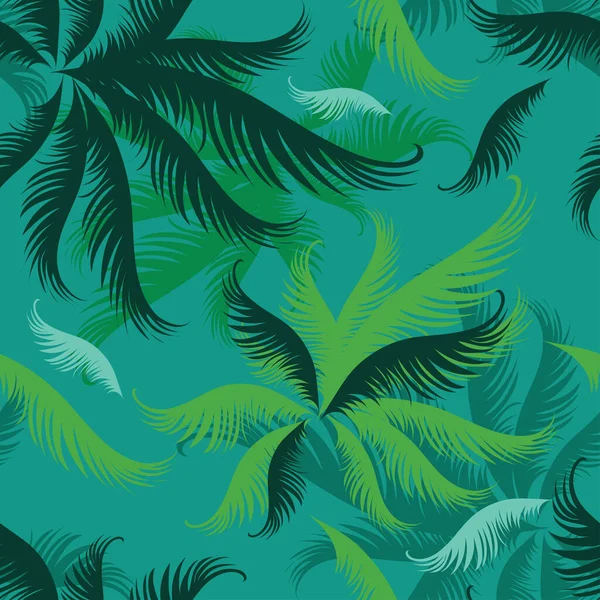 Wektor Bezszwowy Wzór Kwiatów Palmowych Liści Naturalne Tło Tropikalne — Wektor stockowy