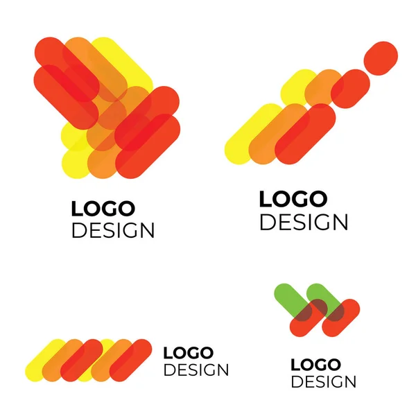 Conjunto Vectorial Logotipo Moderno Abstracto Color Logotipo Símbolos — Vector de stock