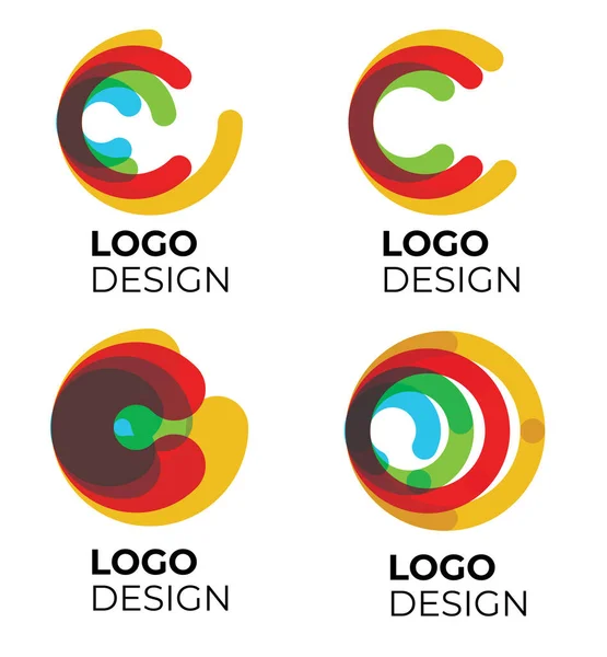 Vektor Set Von Farbe Abstrakt Modernes Logo Logotypen Und Symbole — Stockvektor