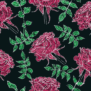 Yapraktan lekesiz siyah beyaz çiçek deseni. Doğal yaz geçmişi