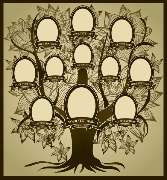 Vector Stamboom Achtergrond Illustratie Template Voor Genealogie — Stockvector