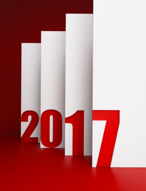 Yeni yıl 2017, 3d render