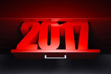 Yeni yıl 2017, 3d render