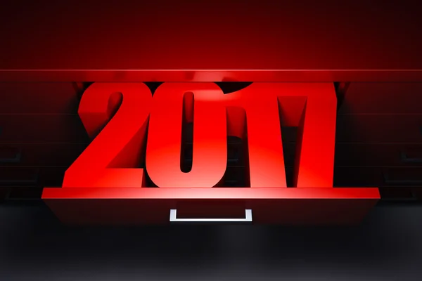 Nieuwjaar 2017, 3D-rendering — Stockfoto