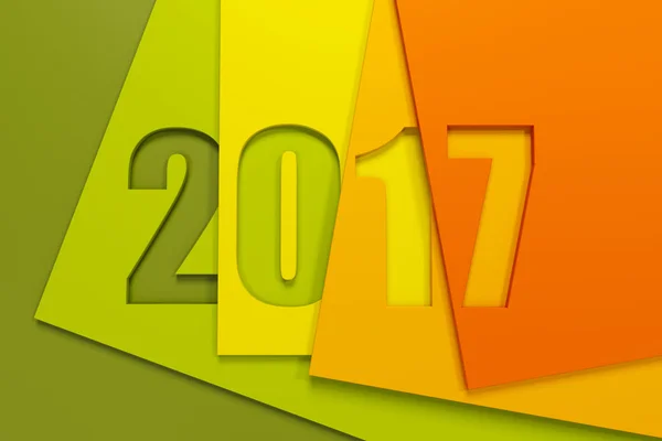 Nieuwjaar 2017, 3D-rendering — Stockfoto