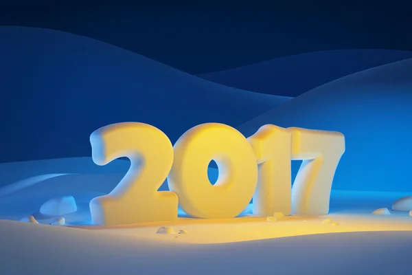 Nieuwjaar 2017, 3D-rendering — Stockfoto