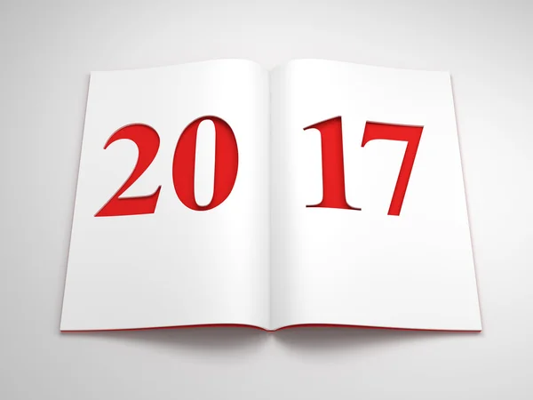 Nieuwjaar 2017, 3D-rendering — Stockfoto