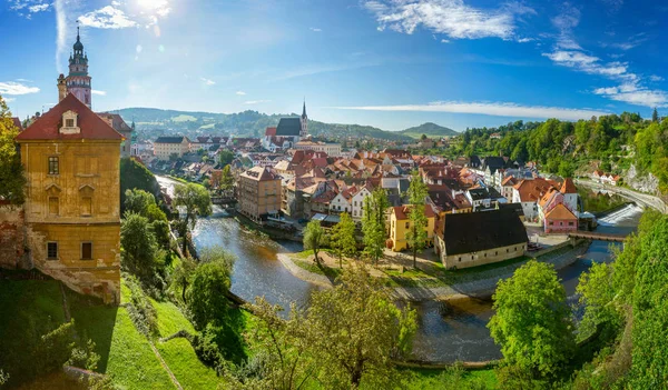 Panoramatický pohled na Český Krumlov, Česká republika — Stock fotografie