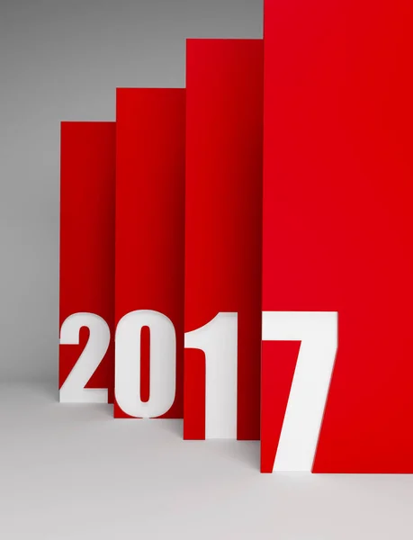 Ano novo 2017, 3d renderização — Fotografia de Stock