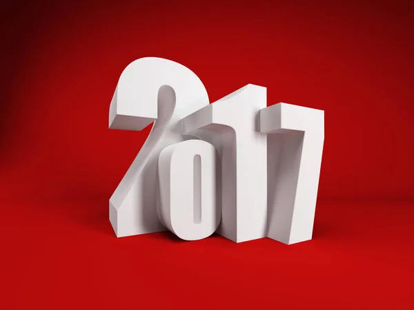Nuovo anno 2017, rendering 3d — Foto Stock