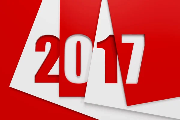 Nieuwjaar 2017, 3D-rendering — Stockfoto