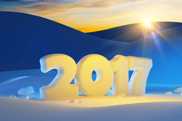 Año nuevo 2017, 3d renderizado —  Fotos de Stock