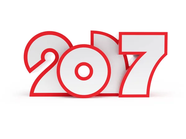 Año nuevo 2017, 3d renderizado — Foto de Stock