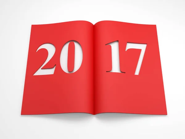 Nieuwjaar 2017, 3D-rendering — Stockfoto