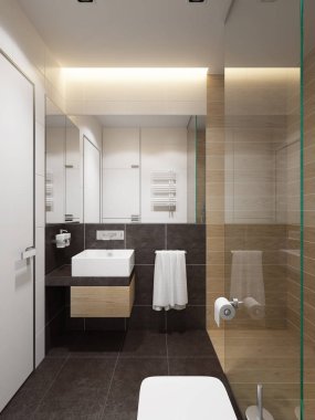 modern banyo iç, 3d rendering