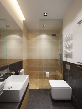 modern banyo iç, 3d rendering