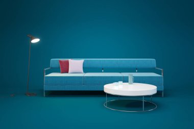 Salon iç mimari tarzı 3d render