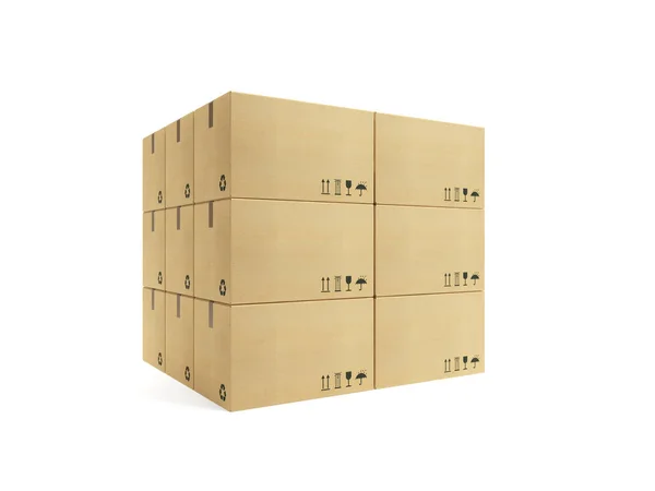 Pallet with cardboard boxes — Stock Photo, Image