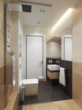 modern banyo iç, 3d rendering