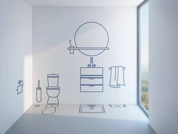 Проектирование ванной комнаты — стоковое фото