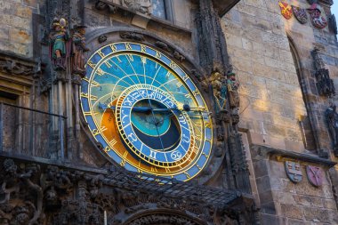 Çek Cumhuriyeti Prag 'daki Tawn Hall' da astronomik saat 