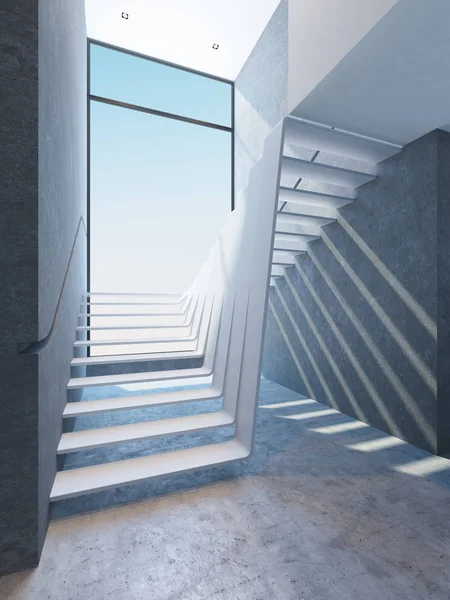 Современные лестницы в пентхаусе — стоковое фото