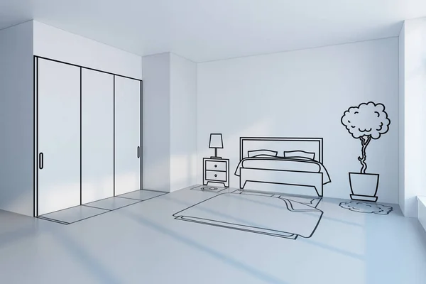 बेडरूम योजना डिजाइन — स्टॉक फ़ोटो, इमेज