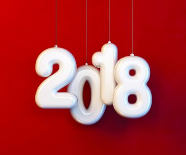 Yeni yıl 2018, 3d render
