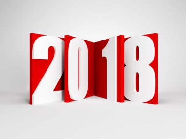 Yeni yıl 2018, 3d render