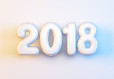 Yeni yıl 2018, 3d render