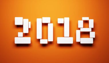 Yeni yıl 2018, 3d render
