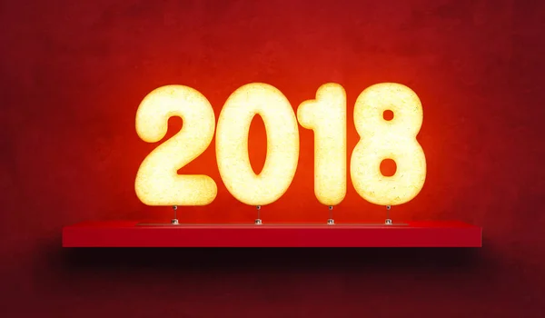 Nuevo año 2018, 3d renderizado — Foto de Stock