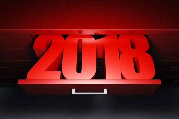 Nowy Rok 2018, renderowania 3d — Zdjęcie stockowe