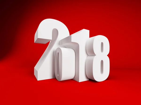 Nuevo año 2018, 3d renderizado — Foto de Stock