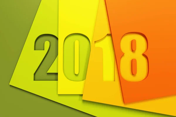 Nuevo año 2018, 3d renderizado — Foto de Stock