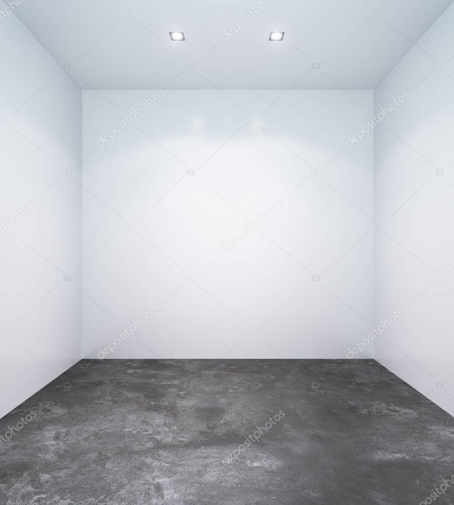 empty white room with white walls
