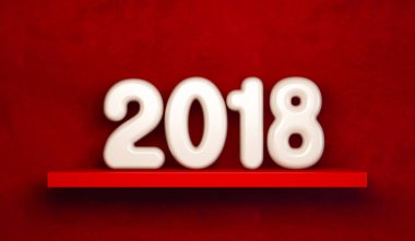 Yeni yıl 2018, 3d render