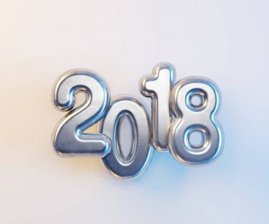 Yeni yıl 2018, 3d render