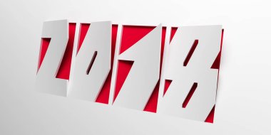 Yeni yıl 2018, 3d render