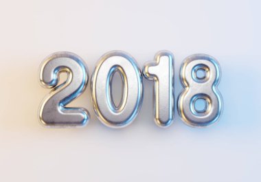 Yeni yıl 2018, 3d render