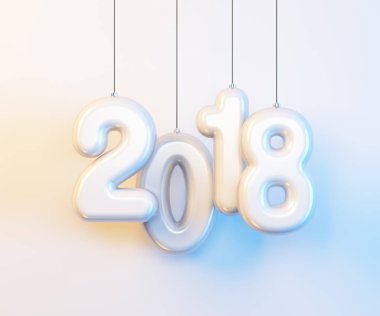 Yeni yıl 2018, 3d render