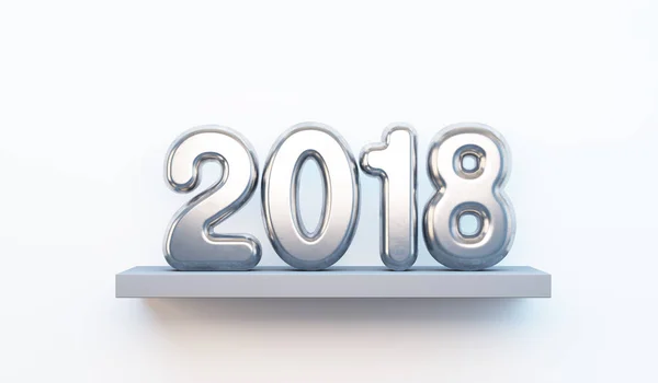Ano novo 2018, renderização 3d — Fotografia de Stock