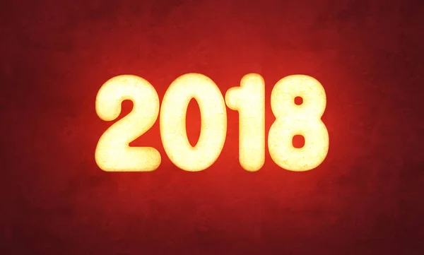 Nový rok 2018, vykreslování 3d objektů — Stock fotografie