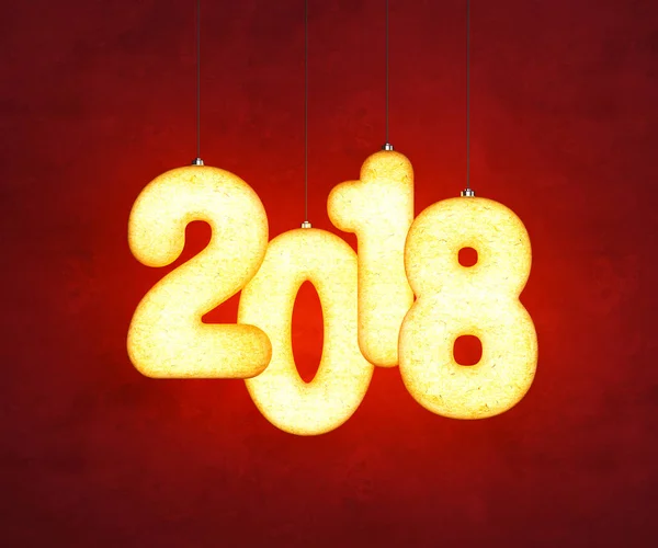 Nuevo año 2018, 3d renderizado —  Fotos de Stock