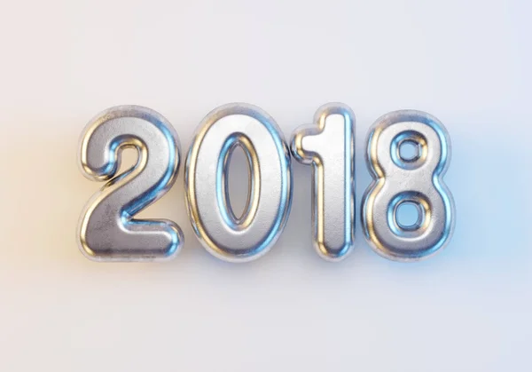 Nuovo anno 2018, rendering 3d — Foto Stock